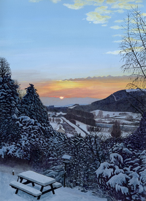 Nantmel Sunrise Painting